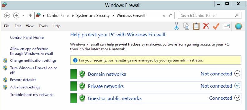 domain firewall is off