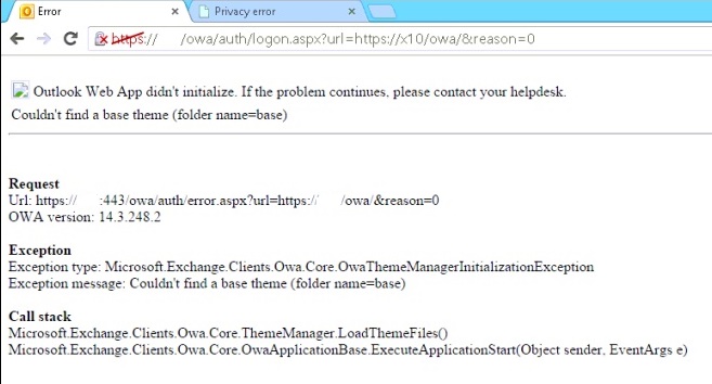 Error Outlook Web App Didn T Initialize If The Problem Continues